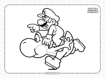 printable super mario and yoshi pdf coloring book