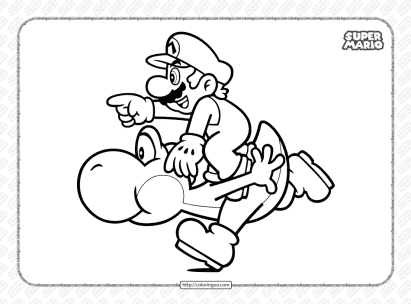 printable super mario and yoshi pdf coloring book