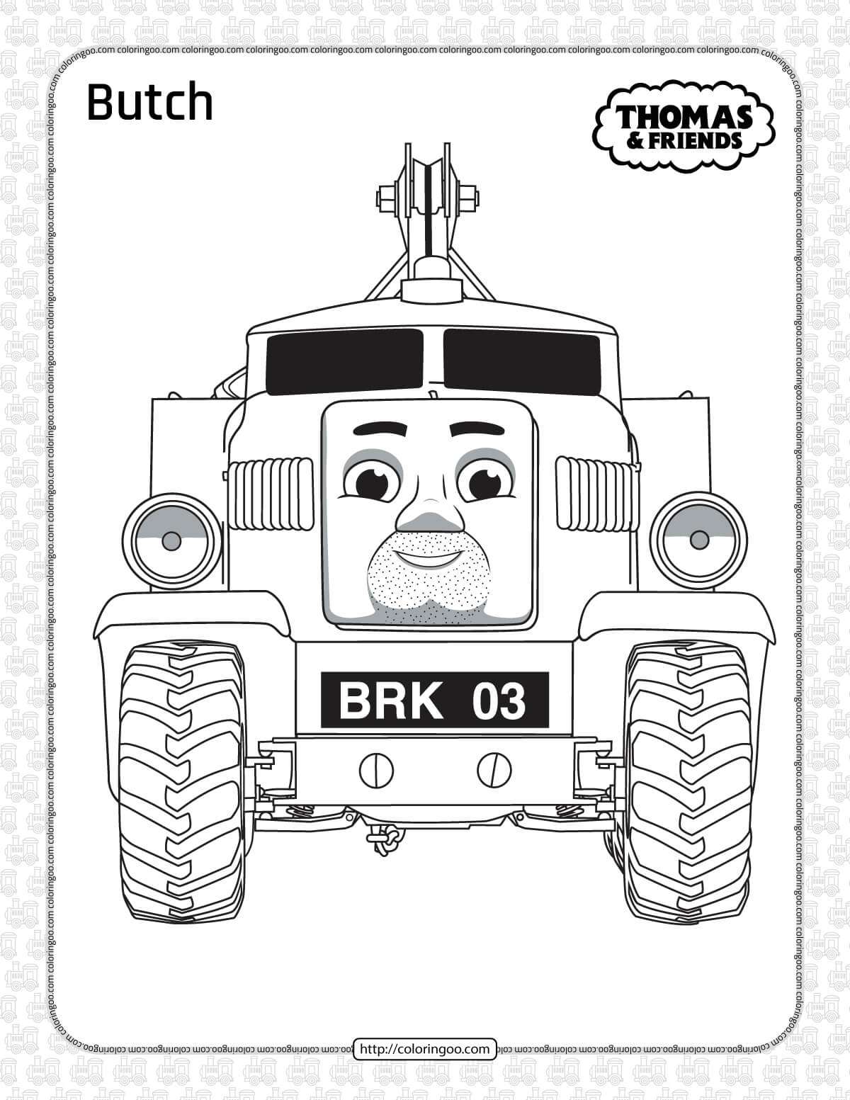 printable thomas and friends butch coloring page