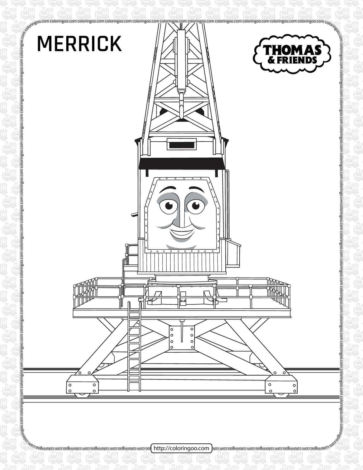 printable thomas and friends merrick coloring page