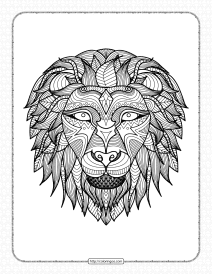 printable zentangle lion head coloring book