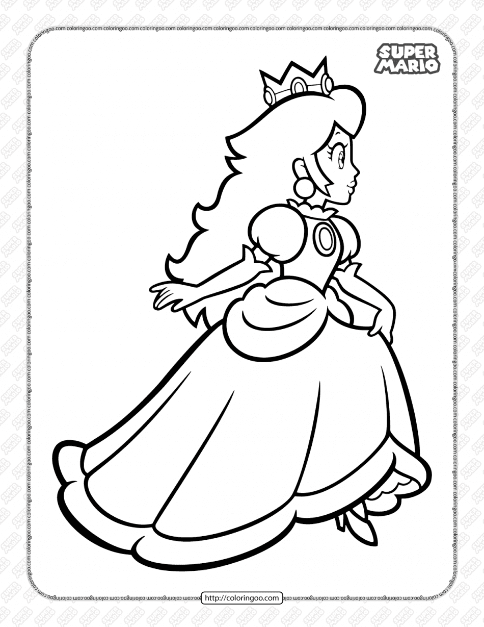 Super Mario Princess Peach Pdf Coloring Book
