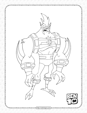 ben 10 characters pdf coloring pages