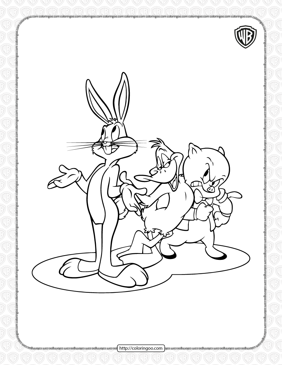 Bugs Bunny and Friends Coloring Page