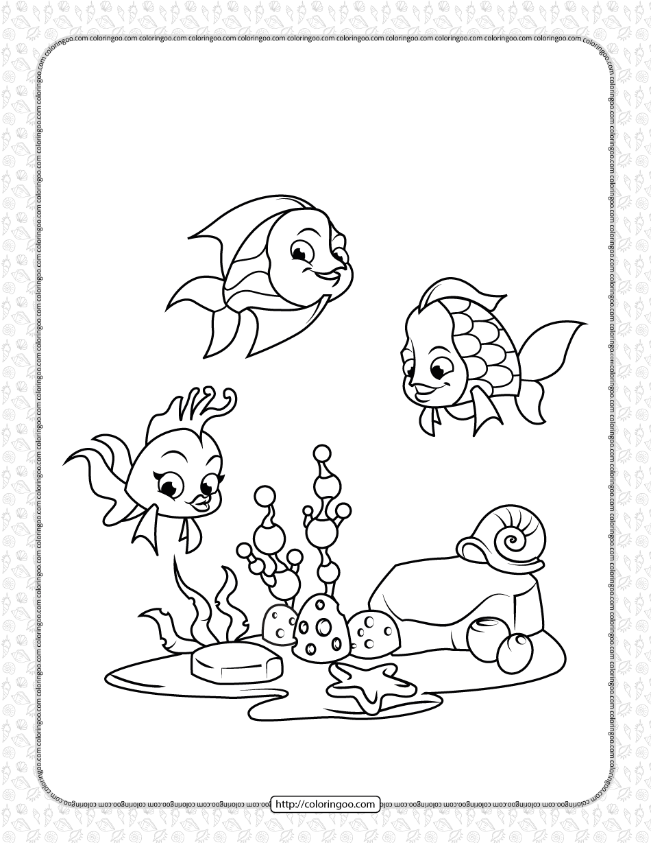 coral reef fish coloring page for kids