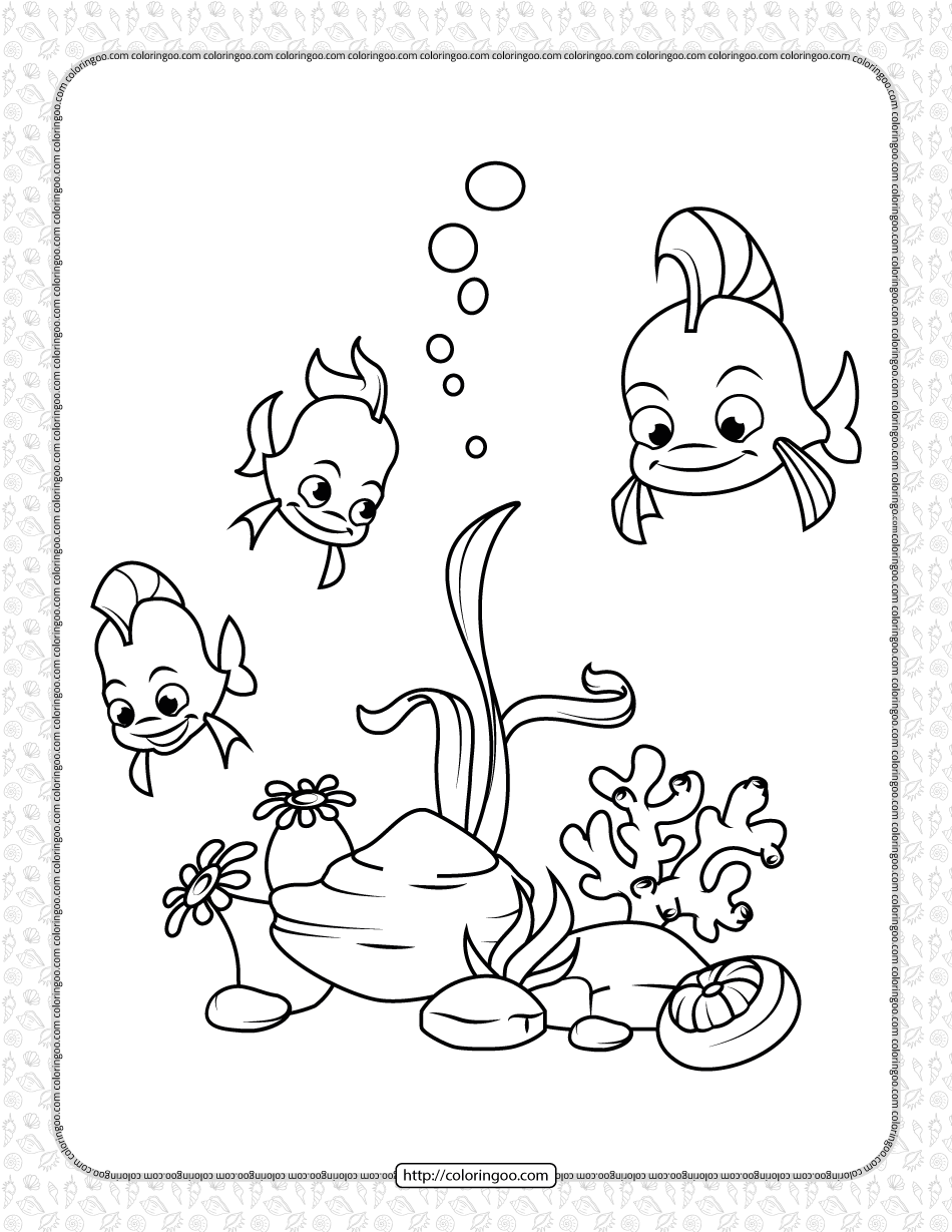 coral reef fish coloring page