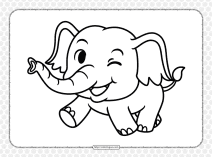 cute baby elephant coloring page for kids