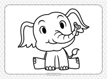 cute elephant coloring page for kids