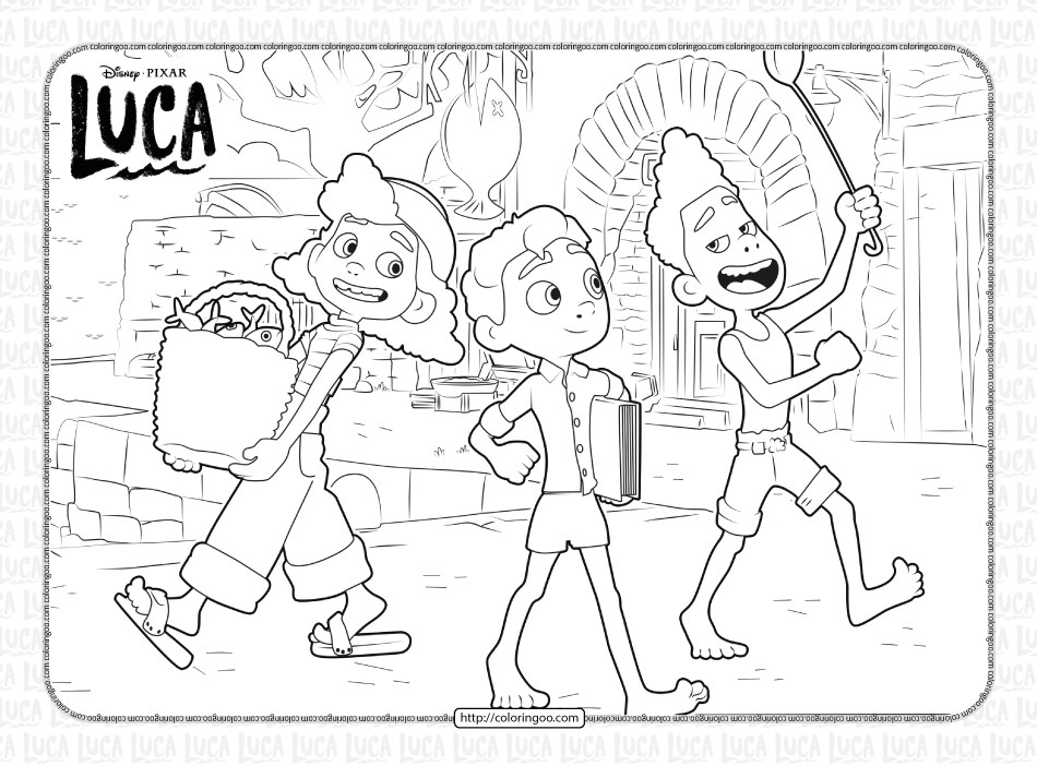 Disney Luca and Alberto Coloring Sheet