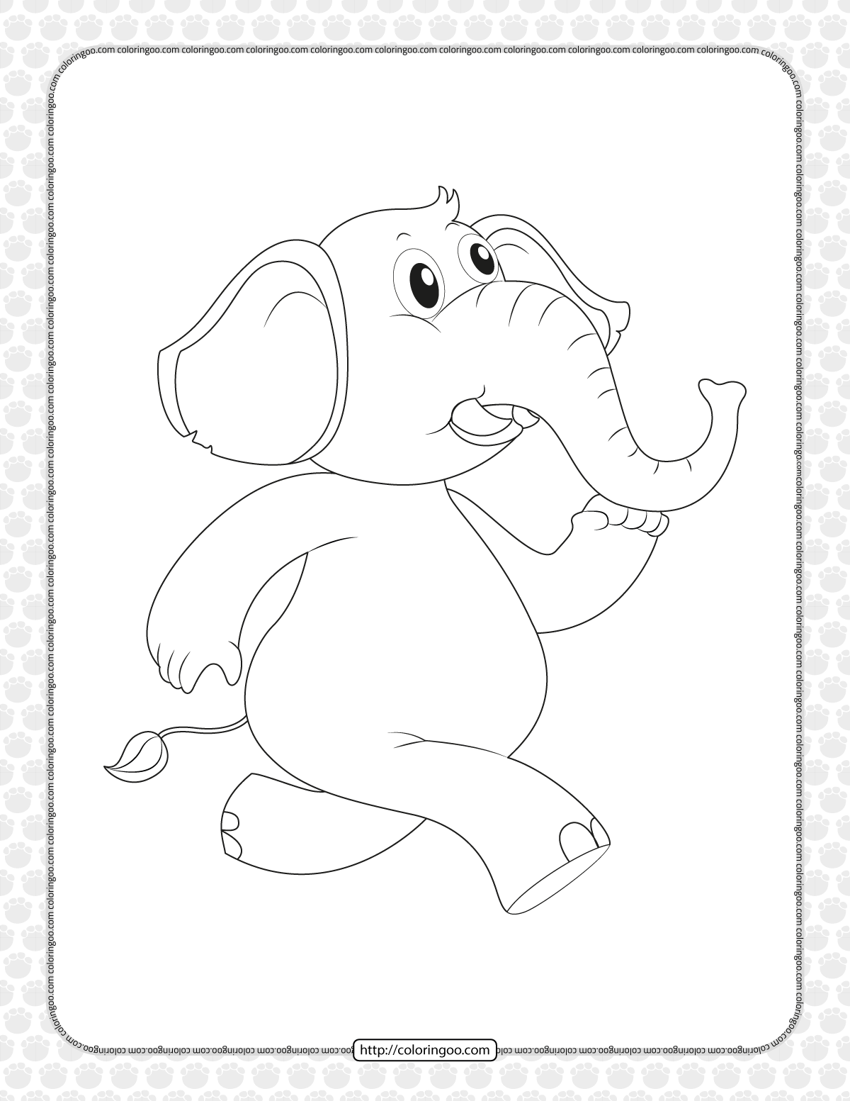 doodle animal for elephant coloring page