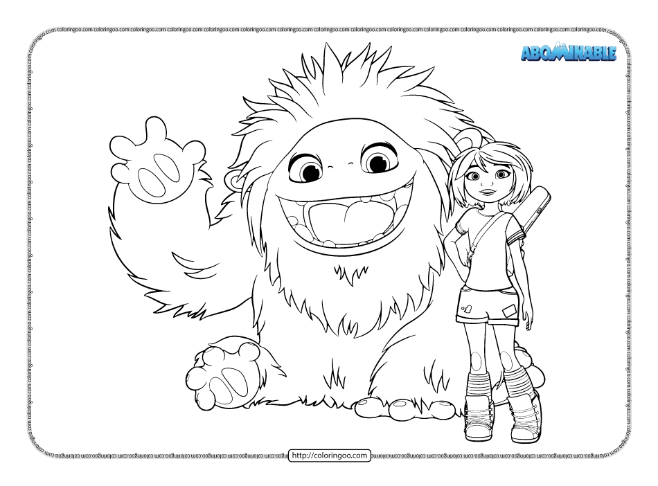 free printable abominable pdf coloring book