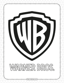 free warner bros pdf white and black logo outline