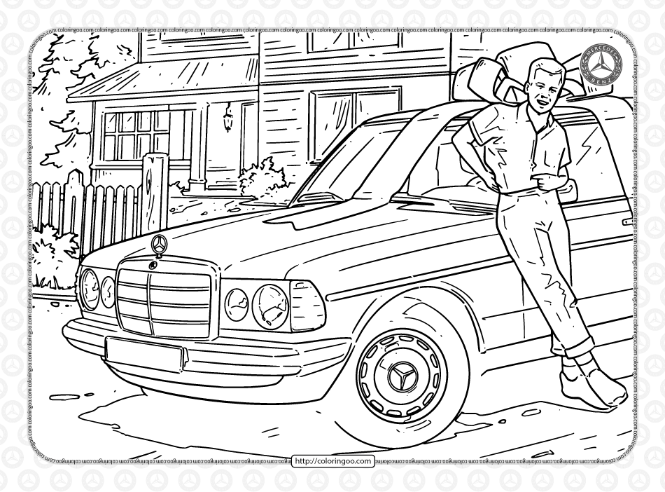mercedes benz pdf coloring pages for kids