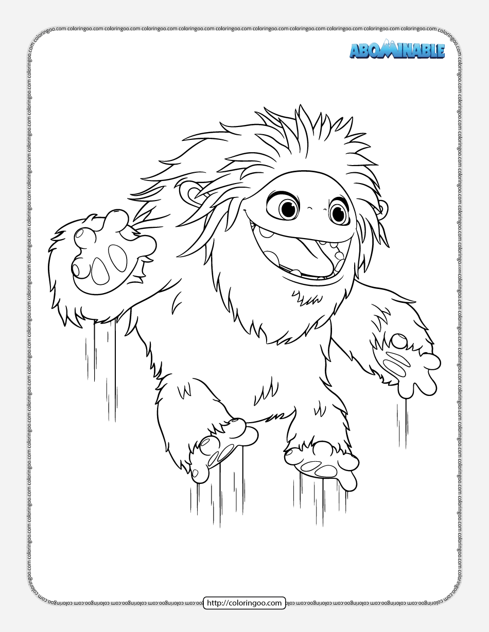 printable abominable pdf coloring pages
