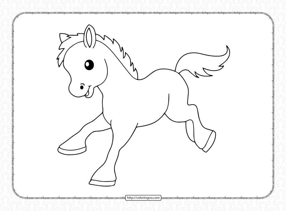 printable baby horse coloring page