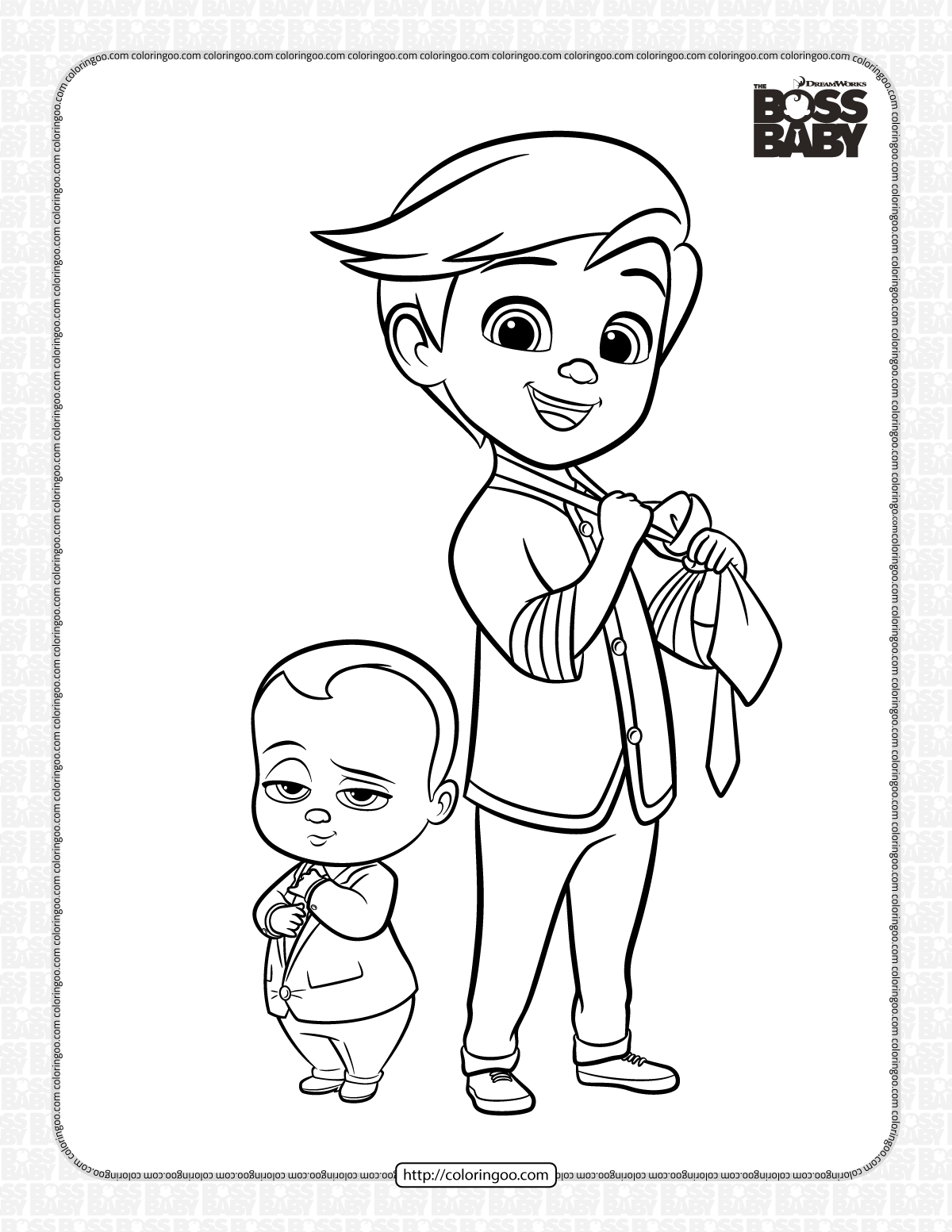 printable boss baby pdf coloring book