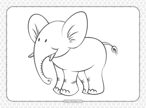 Printable Cartoon Elephant Coloring Pages