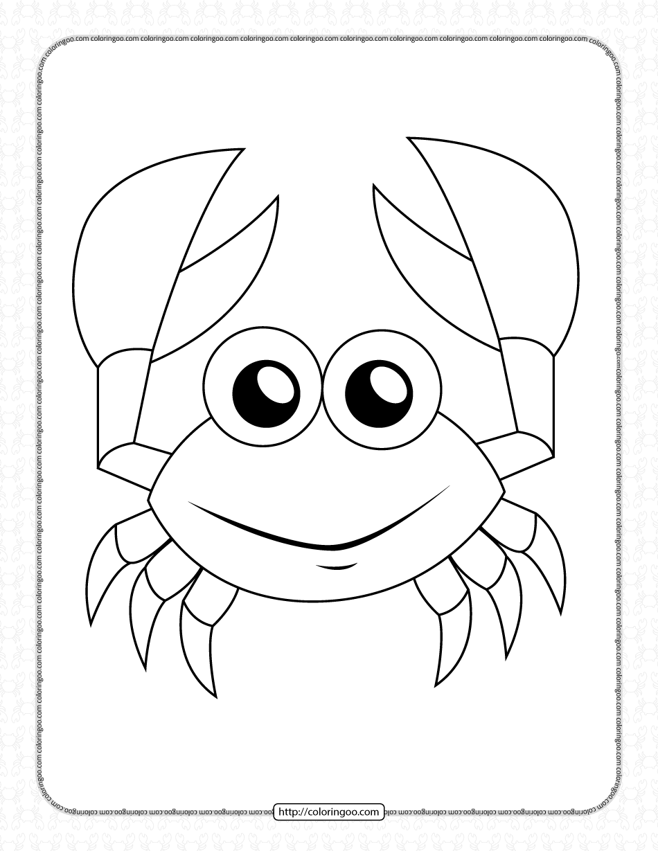 Printable Cute Crab Coloring Book for Kids