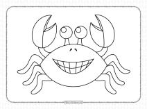 printable cute crab coloring pages for kids