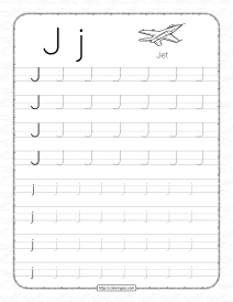 printable dotted letter j tracing pdf worksheet