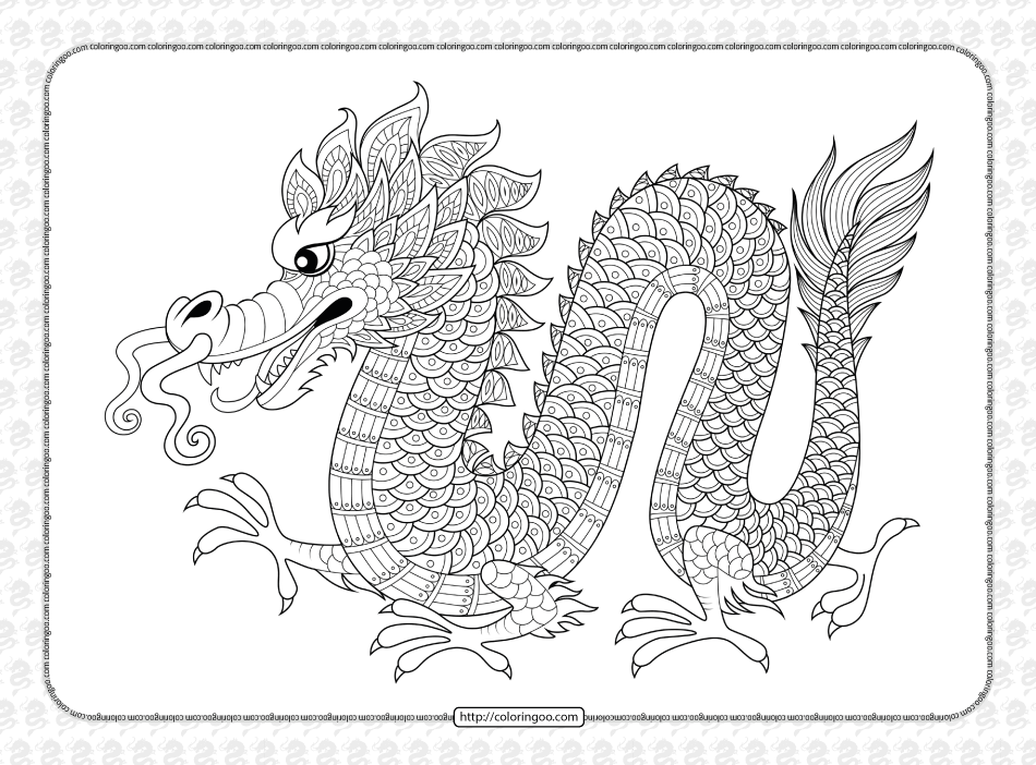 printable dragon coloring book for kids