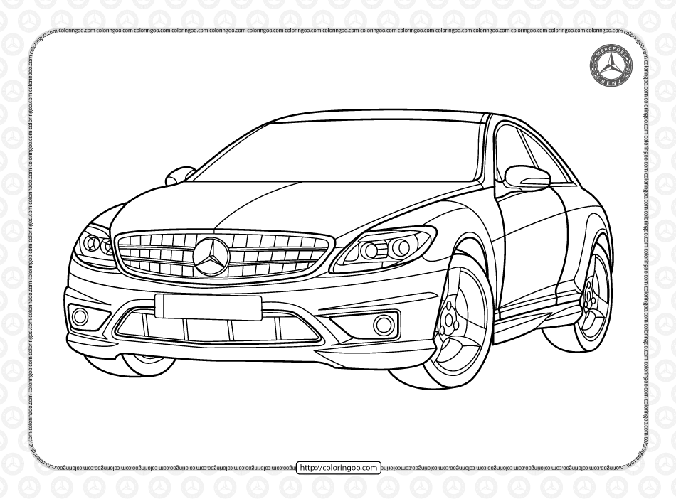printable mercedes cars coloring pages