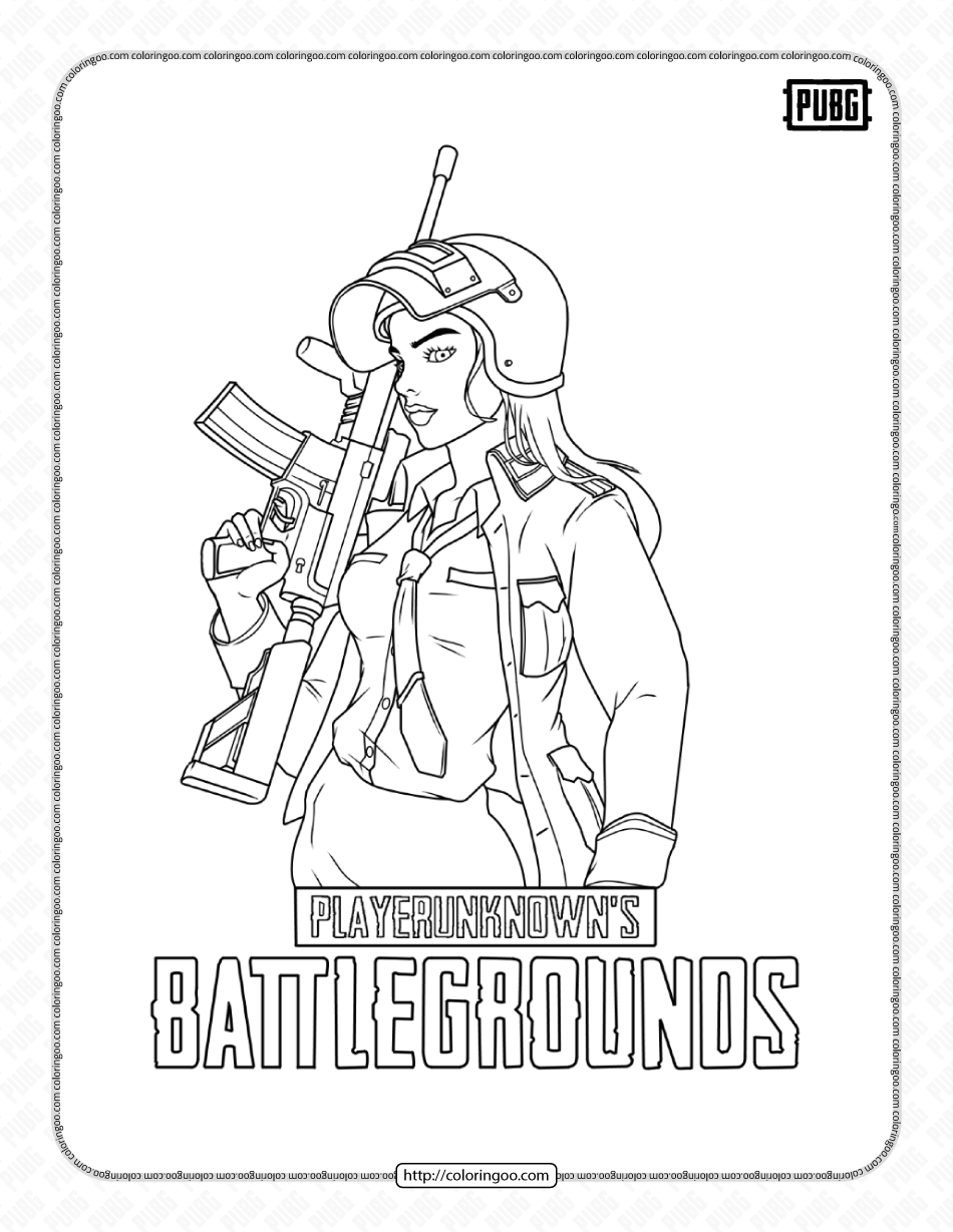 printable pubg battlegrounds coloring page