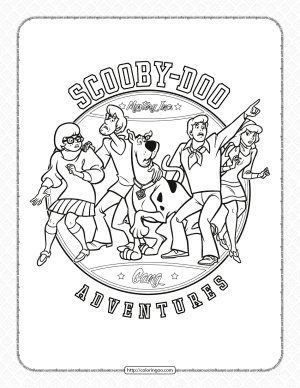 Printable Scooby-Doo Adventures Coloring Page