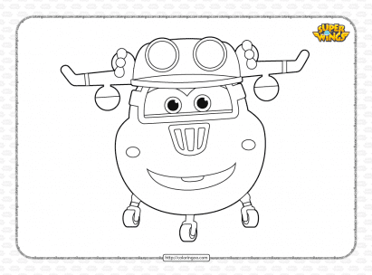 Printable Super Wings Donnie Coloring Page