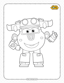 printable super wings donnie pdf coloring sheet