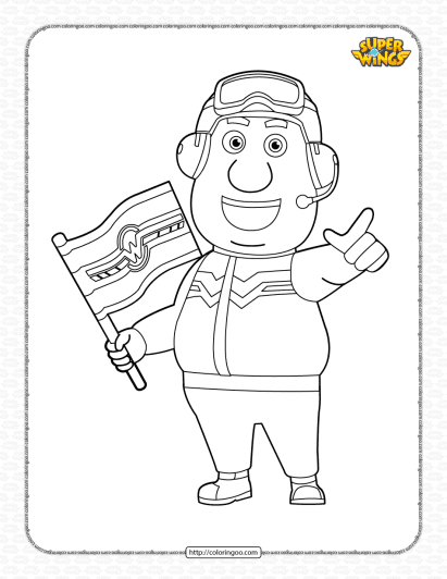 printable super wings jimbo pdf coloring sheet