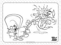 printable tom and jerry coloring sheet