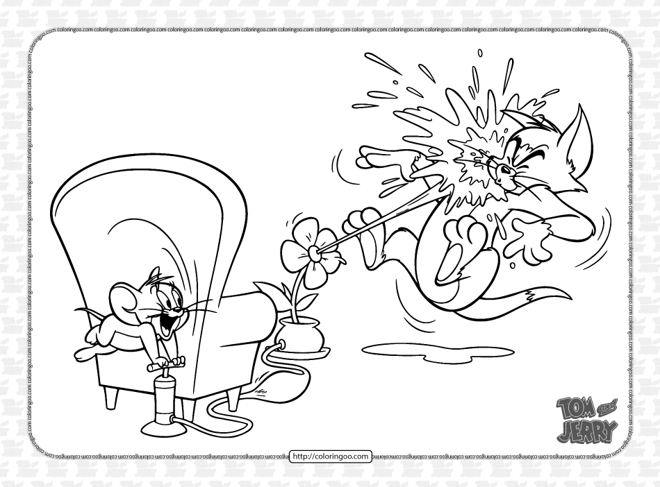 printable tom and jerry coloring sheet