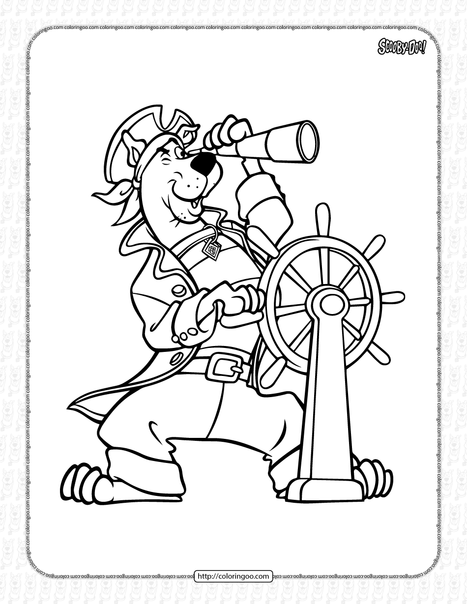 Sailor Scooby-Doo Coloring Page