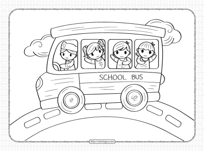 school bus coloring page for boys