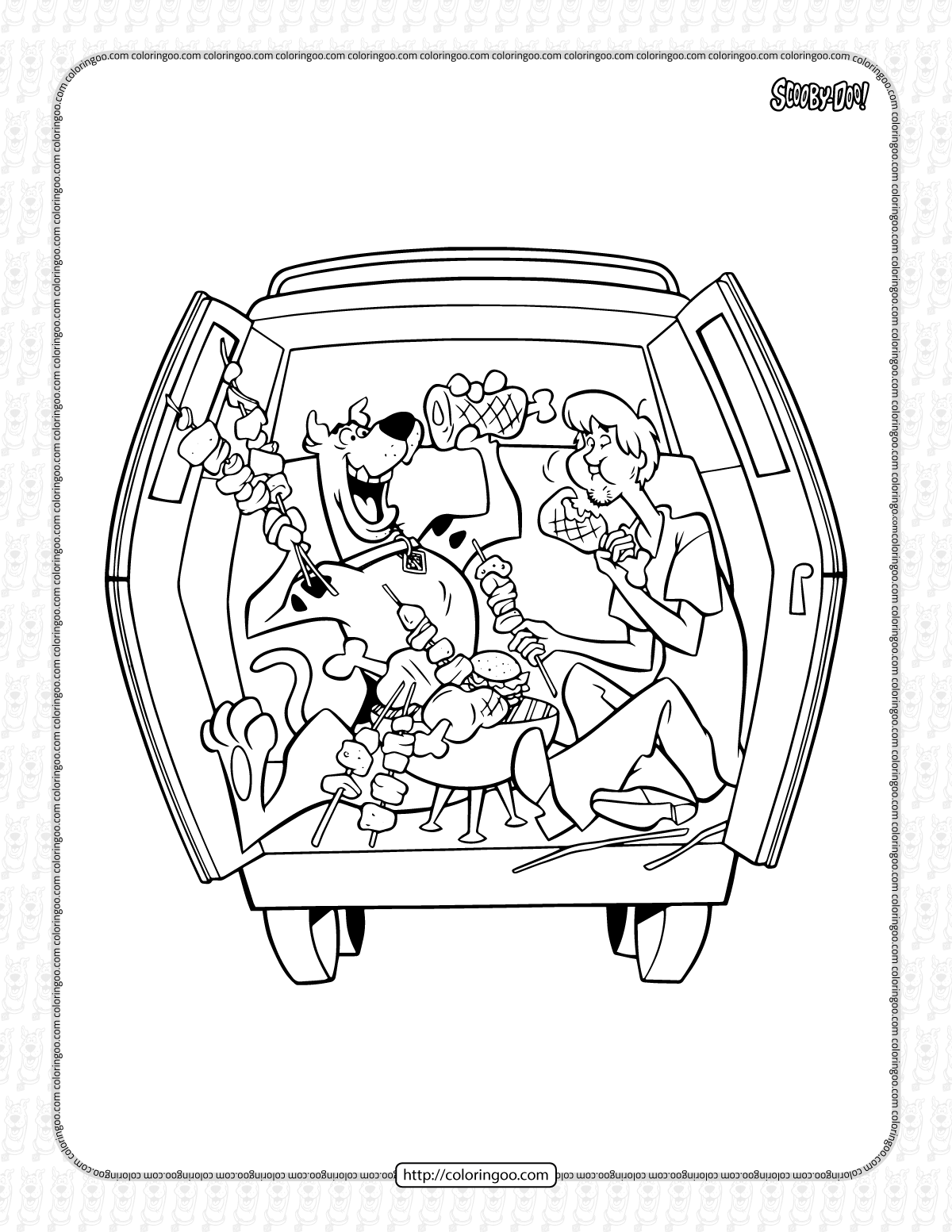 Scooby-Doo and Shaggy Coloring Page for Kids