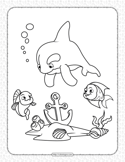 sea animals coloring page for kids