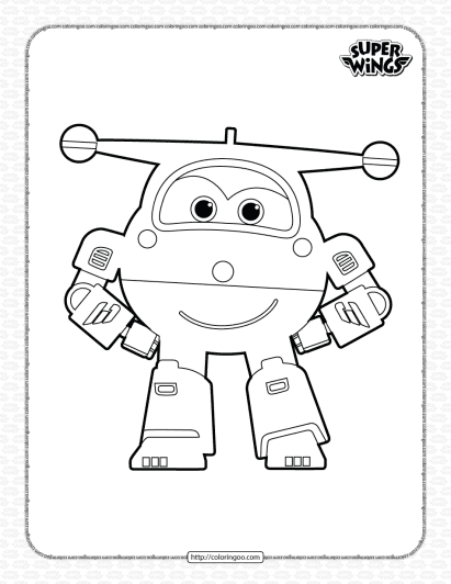 super wings jett coloring page for kids