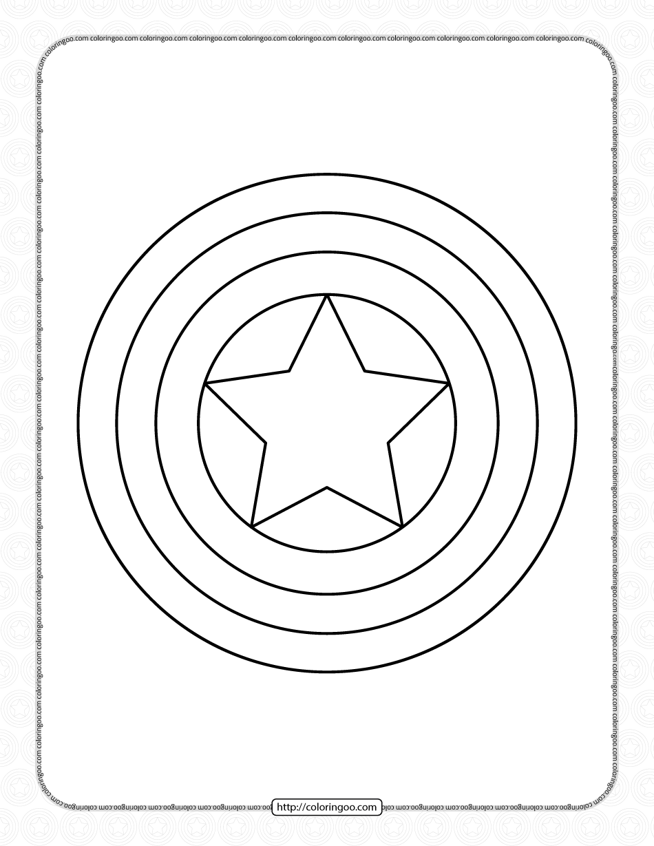 Captain America’s Shield Coloring Page
