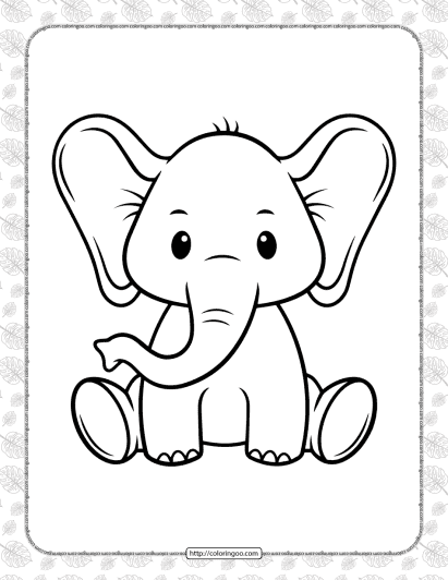 cute baby elephant coloring pages