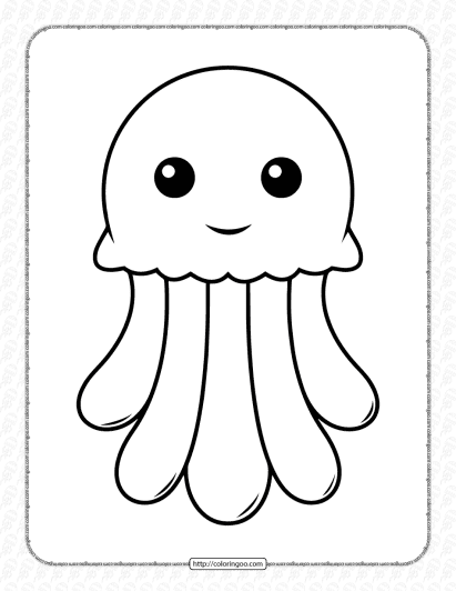 cute jellyfish coloring pages for kids