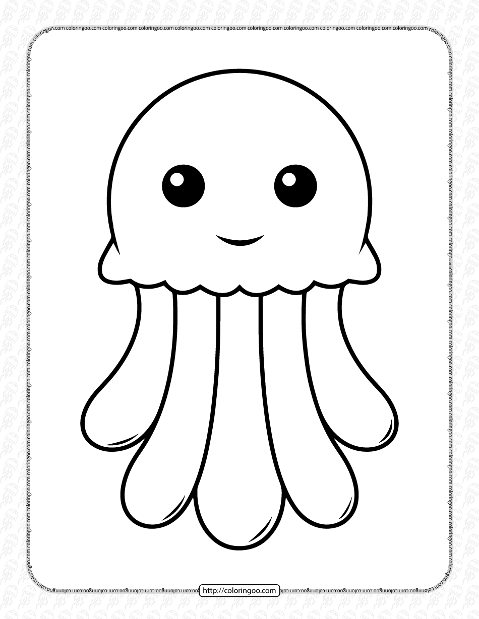 Cute Jellyfish Coloring Pages for Kids