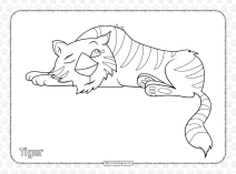 cute tiger pdf coloring pages