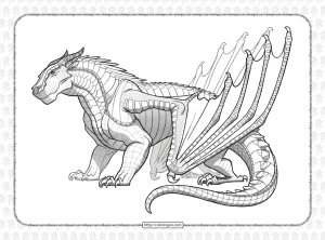 Mudwing Dragon from Wings of Fire Coloring Page