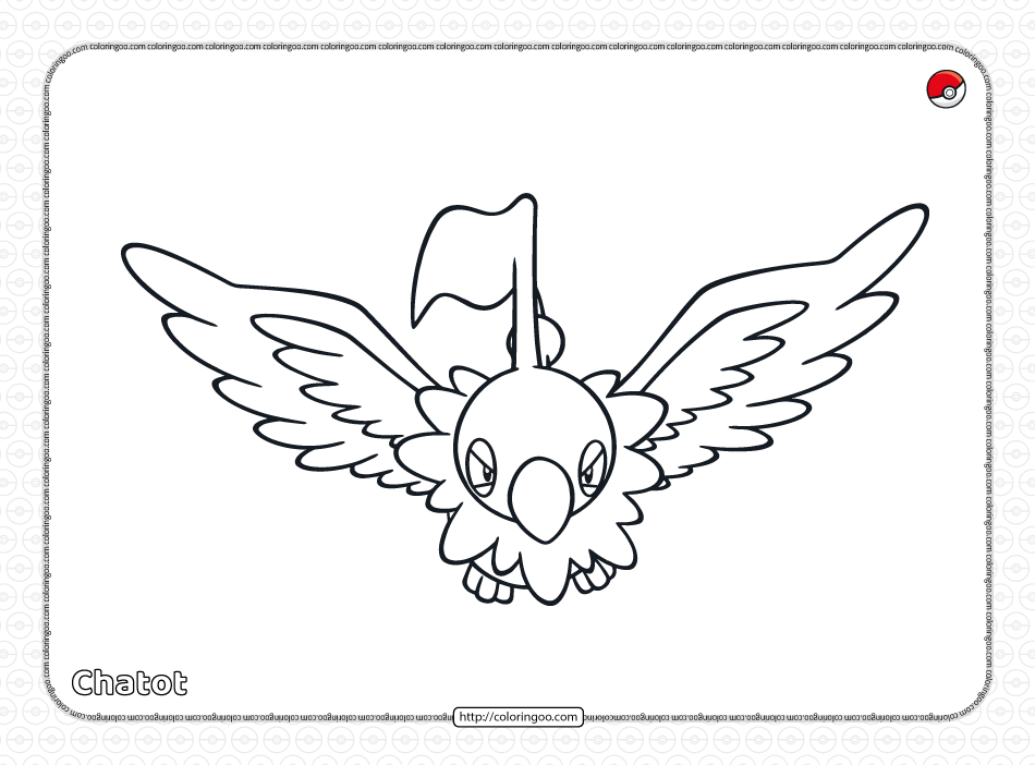 pokemon chatot coloring pages 1