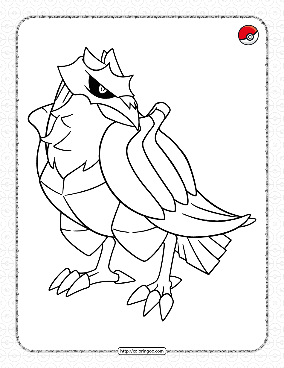 pokemon corviknight coloring pages