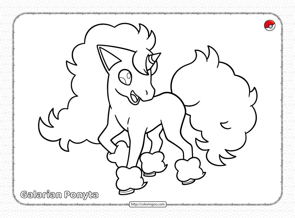 pokemon galarian ponyta coloring page