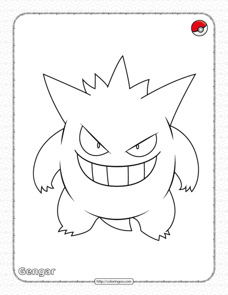 pokemon gengar coloring pages