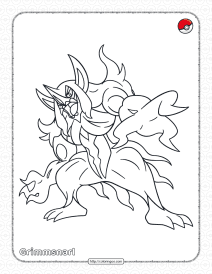 grimmsnarl coloring page online pokemon