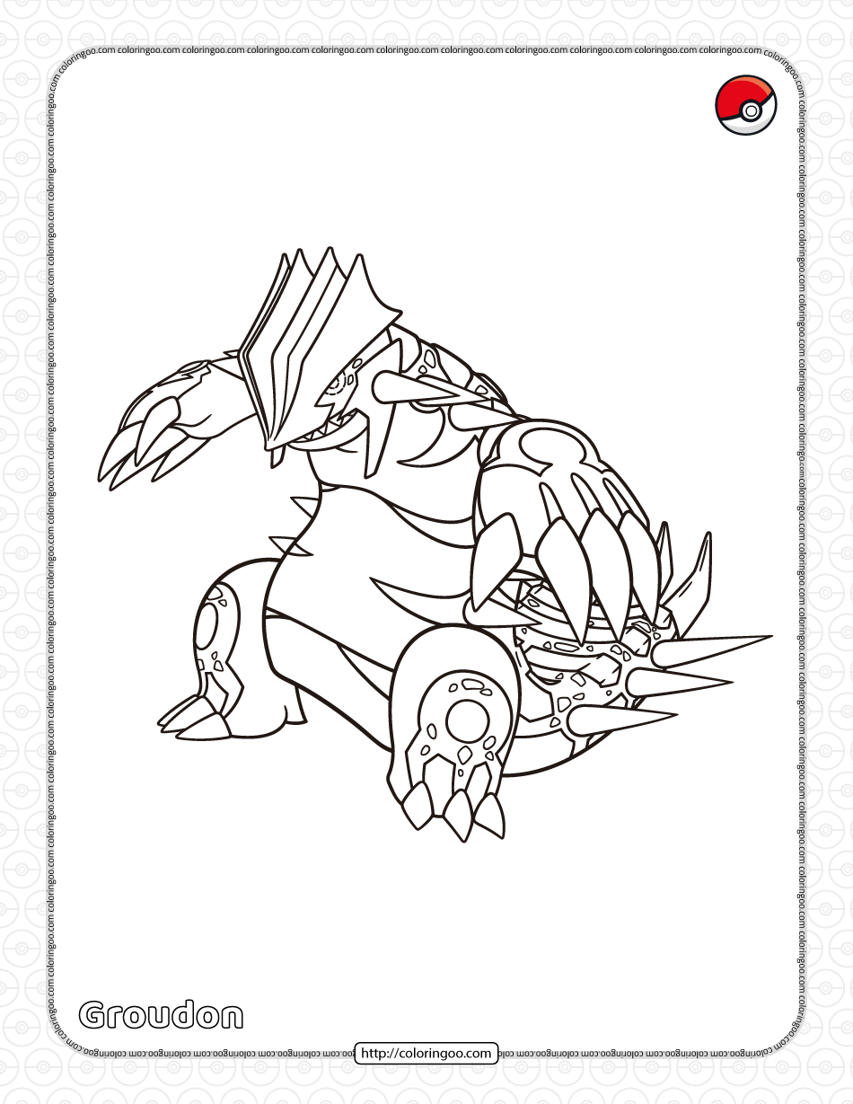 pokemon primal groudon coloring page